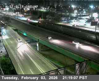 Hwy 5 NB at W St slip on ramp