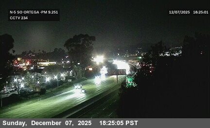 I-5 : (234) South of Ortega Highway (San Juan Creek)