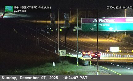 SR-241 : (288) 50 Meters SO Bee Canyon Road