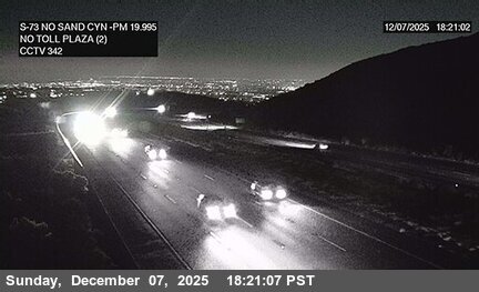 SR-73 : (342) North of Toll Plaza B/ Bommer Canyon