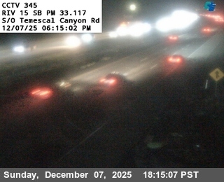 I-15 : (345) South of Temescal Canyon Road