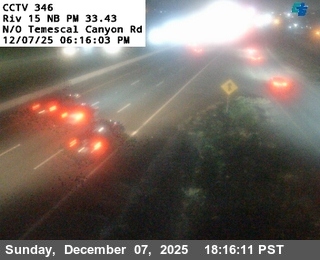 I-15 : (346) North of Temescal Canyon Road